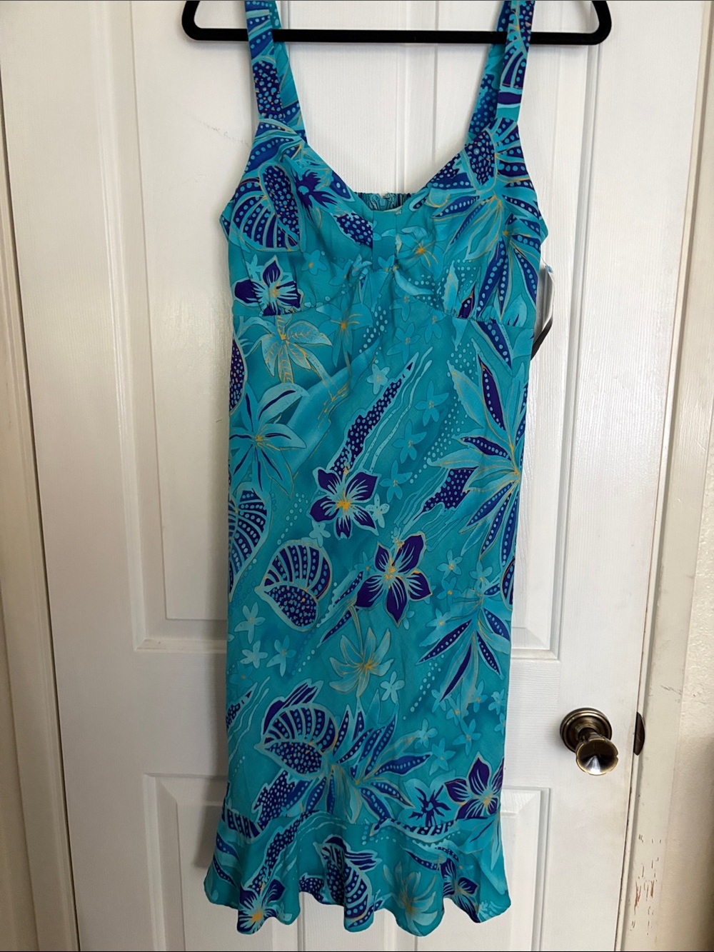 Sundress Turquoise & Navy Floral Midi